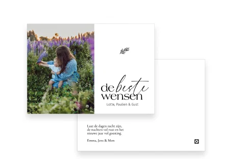 A6 staande kerstkaart met eigen foto.