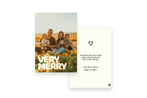 A6 staande kerstkaart met eigen foto.