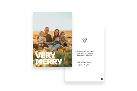 A6 staande kerstkaart met eigen foto.