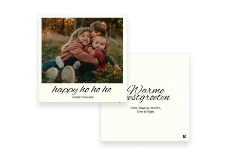Vierkante kerstkaart met eigen foto.