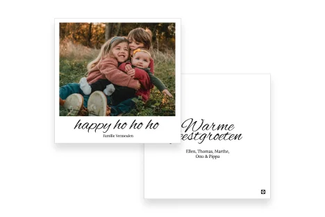 Vierkante kerstkaart met eigen foto.